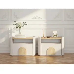 Comparateur de prix : Lot de 2 tables de chevet 1 tiroir ENYRA beige   BOBOCHIC