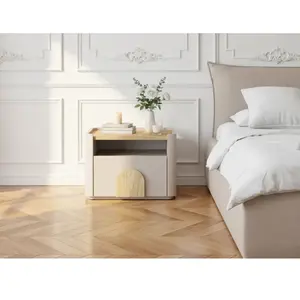 Comparateur de prix : Table de chevet 1 tiroir ENYRA beige BOBOCHIC