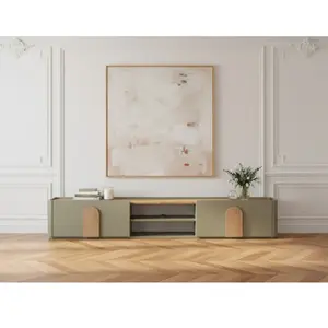 Meuble TV 1 porte 1 tiroir 220 cm ENYRA vert BOBOCHIC pas cher