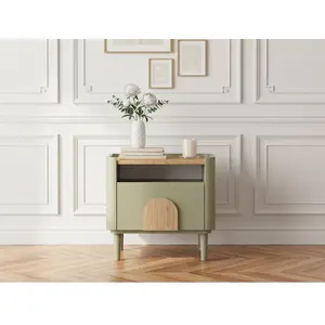 Comparateur de prix : Table de chevet 1 tiroir ENYRA pieds bois massif vert BOBOCHIC