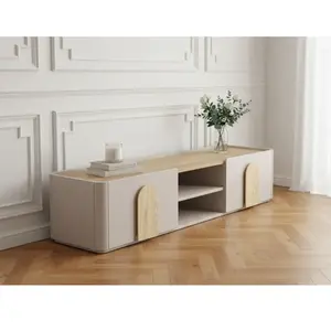 Meuble TV 1 porte 1 tiroir 170 cm ENYRA beige BOBOCHIC pas cher