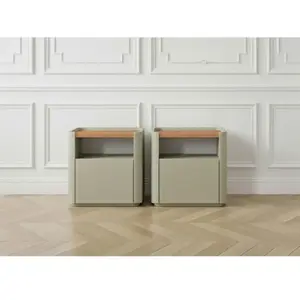 Comparateur de prix : Lot de 2 chevets 1 tiroir ANYRA vert BOBOCHIC