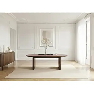 Table à manger ovale 220 cm PABLO placage noyer marron foncé BOBOCHIC pas cher