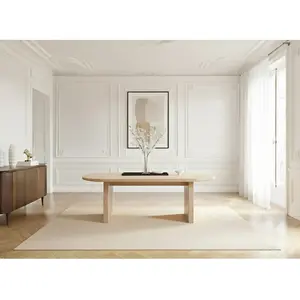 Comparateur de prix : Table à manger ovale 220 cm PABLO placage noyer marron clair BOBOCHIC