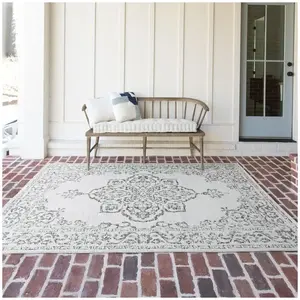 Tapis tissé plat SAMI motif vintage noir 200x290  BOBOCHIC pas cher