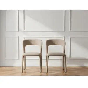Lot de 2 chaises PIA tissu beige BOBOCHIC pas cher