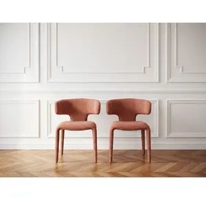 Lot de 2 chaises MILA tissu texturé orange   BOBOCHIC pas cher