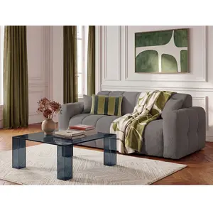Canapé droit convertible ouverture express 3 places BRADLEY tissu bouclette gris foncé BOBOCHIC 3 places pas cher