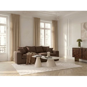Bobochic - Canapé Droit Fixe 2 Places Nevada Tissu Chenille Marron pas cher