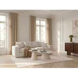 Bobochic - Canapé Droit Fixe 2 Places Nevada Tissu Chenille Blanc pas cher