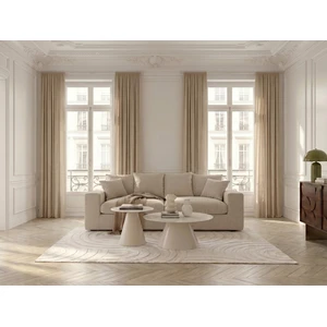 Bobochic - Canapé Droit Fixe 2 Places Nevada Tissu Chenille Beige pas cher
