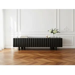 Comparateur de prix : Meuble TV 4 portes 160 cm GABRIEL bois massif de manguier noir   BOBOC...