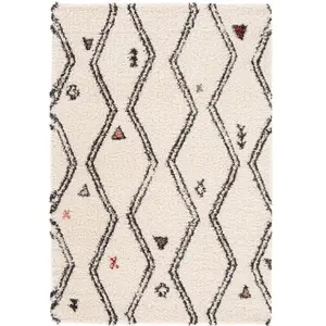 Tapis poils longs NALY motif graphique    BOBOCHIC pas cher