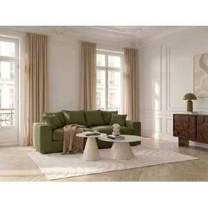Bobochic - Canapé Droit Fixe 2 Places Nevada Tissu Chenille Vert pas cher