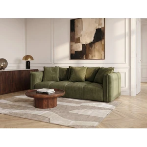 Canapé droit fixe 3 places assise profonde HARLEM vert   BOBOCHIC pas cher