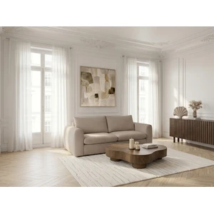 Canapé droit convertible ouverture express 3 places ARCHI tissu velours côtelé gaufré beige 140x190 BOBOCHIC 3 places pas cher