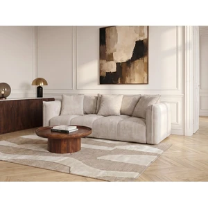 Canapé droit fixe 3 places assise profonde HARLEM beige   BOBOCHIC pas cher