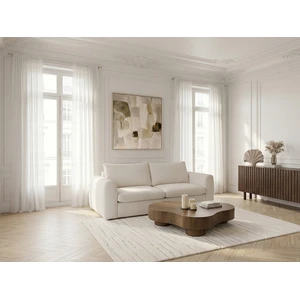 Canapé droit convertible ouverture express 3 places ARCHI tissu velours côtelé gaufré blanc 140x190 BOBOCHIC 3 places pas cher