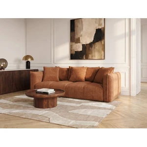 Canapé droit fixe 3 places assise profonde HARLEM orange   BOBOCHIC pas cher