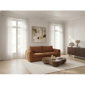 Canapé droit convertible ouverture express 3 places ARCHI tissu velours côtelé gaufré orange 140x190 BOBOCHIC 3 places pas cher