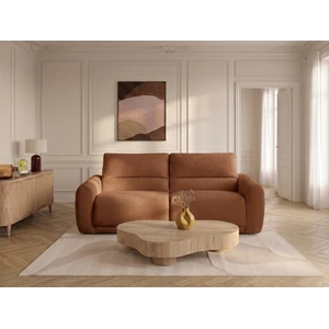 Canapé droit convertible MINORQUE ouverture express tissu chenille orange 160x200 BOBOCHIC 2,5 places pas cher