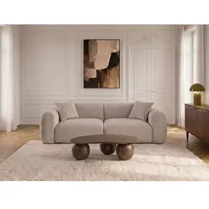 Canapé droit 3 places SIENA tissu chenille beige   BOBOCHIC pas cher