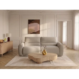 Canapé droit convertible MINORQUE ouverture express tissu chenille beige 140x200 BOBOCHIC 2,5 places pas cher