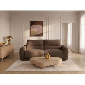 Canapé droit convertible MINORQUE ouverture express tissu chenille marron 160x200 BOBOCHIC 2,5 places pas cher