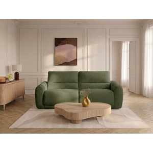 Canapé droit convertible MINORQUE ouverture express tissu chenille vert 140x200 BOBOCHIC 2,5 places pas cher