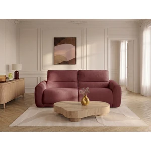 Canapé droit convertible MINORQUE ouverture express tissu chenille rouge 160x200 BOBOCHIC 2,5 places pas cher