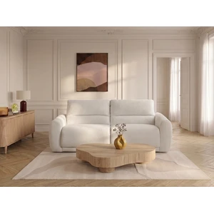 Canapé droit convertible MINORQUE ouverture express tissu chenille blanc 140x200 BOBOCHIC 2,5 places pas cher