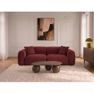 Canapé droit 3 places SIENA tissu chenille rouge   BOBOCHIC pas cher