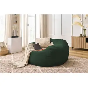 Pouf ultra moelleux VOLTAIRE velours côtelé vert BOBOCHICVendu parbobochic-paris
