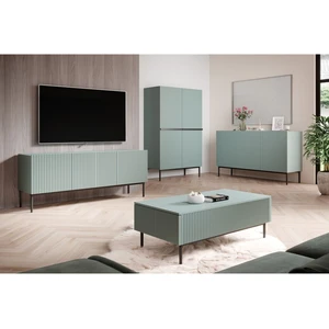 Buffet haut 2 portes 100 cm KASHA Pieds noir Bleu clair   BOBOCHIC TU pas cher