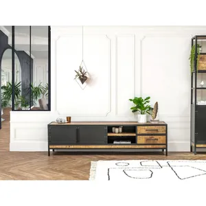 Bobochic - Meuble tv Meuble tv 190 cm beaubourg bois massif de manguier pas cher