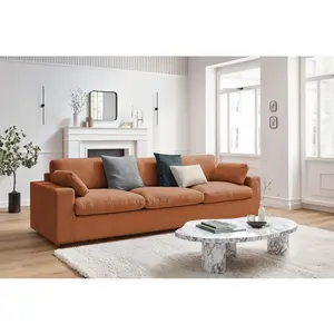 Bobochic - Canapé droit fixe Canapé droit fixe 4 places belair Orange pas cher