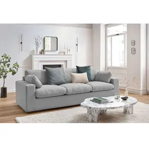 Canapé droit fixe Bobochic Canapé droit fixe 3 places belair Gris clair pas cher