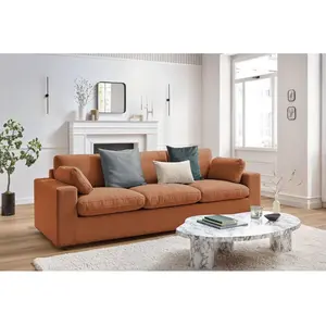 Canapé droit fixe Bobochic Canapé droit fixe 3 places belair Orange pas cher