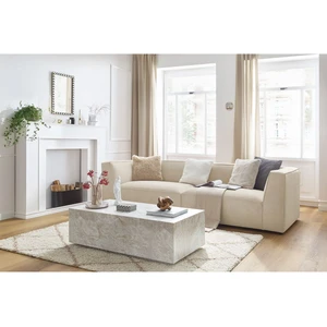 Bobochic canapé droit fixe 4 places moliere velours beige MOLIERE pas cher