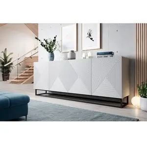 Bobochic buffet 4 portes 200 cm alice pieds en métal blanc ALICE pas cher