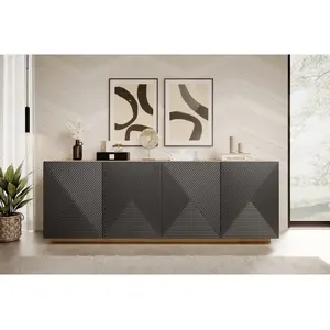 Bobochic - Buffet Buffet 4 portes 200 cm alice Gris foncé