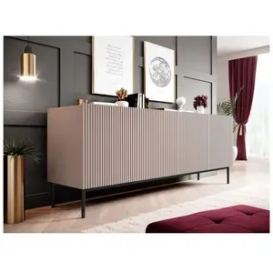 Buffet Bobochic Buffet 4 portes 200 cm kasha Pieds noir Rose pas cher