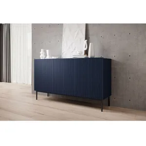 Bobochic - Buffet Buffet 3 portes 150 cm kasha Pieds noir Bleu foncé pas cher