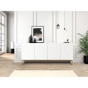 Bobochic - Buffet Buffet 4 portes 200 cm kasha Pieds or Blanc pas cher