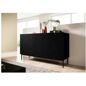 Bobochic - Buffet Buffet 3 portes 150 cm kasha Pieds noir Noir pas cher