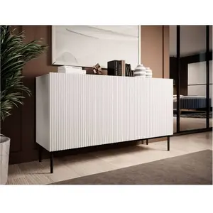 Bobochic - Buffet Buffet 3 portes 150 cm kasha Pieds noir Blanc