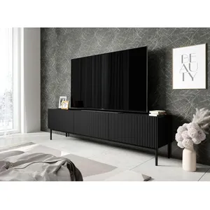 Bobochic meuble tv 200 cm kasha pieds noir noir KASHA pas cher