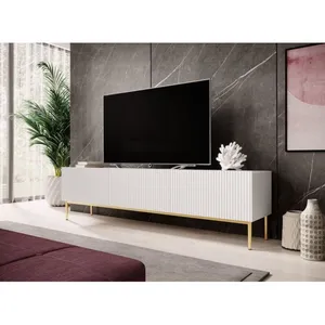 Bobochic - Accueil Séjour Meuble tv Meuble tv 200 cm kasha Pieds or Blanc pas cher