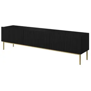Bobochic - Accueil Séjour Meuble tv Meuble tv 200 cm kasha Pieds or Noir pas cher