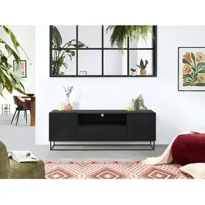 Bobochic - Meuble tv Meuble tv 167 cm alice pieds en métal Noir pas cher